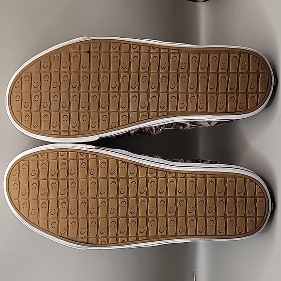 SANUK Sidewalk Surfers Shoes Men's Sz 9 Brown Frayed Palms Canvas Slip-On Beachy - Picture 6 of 10